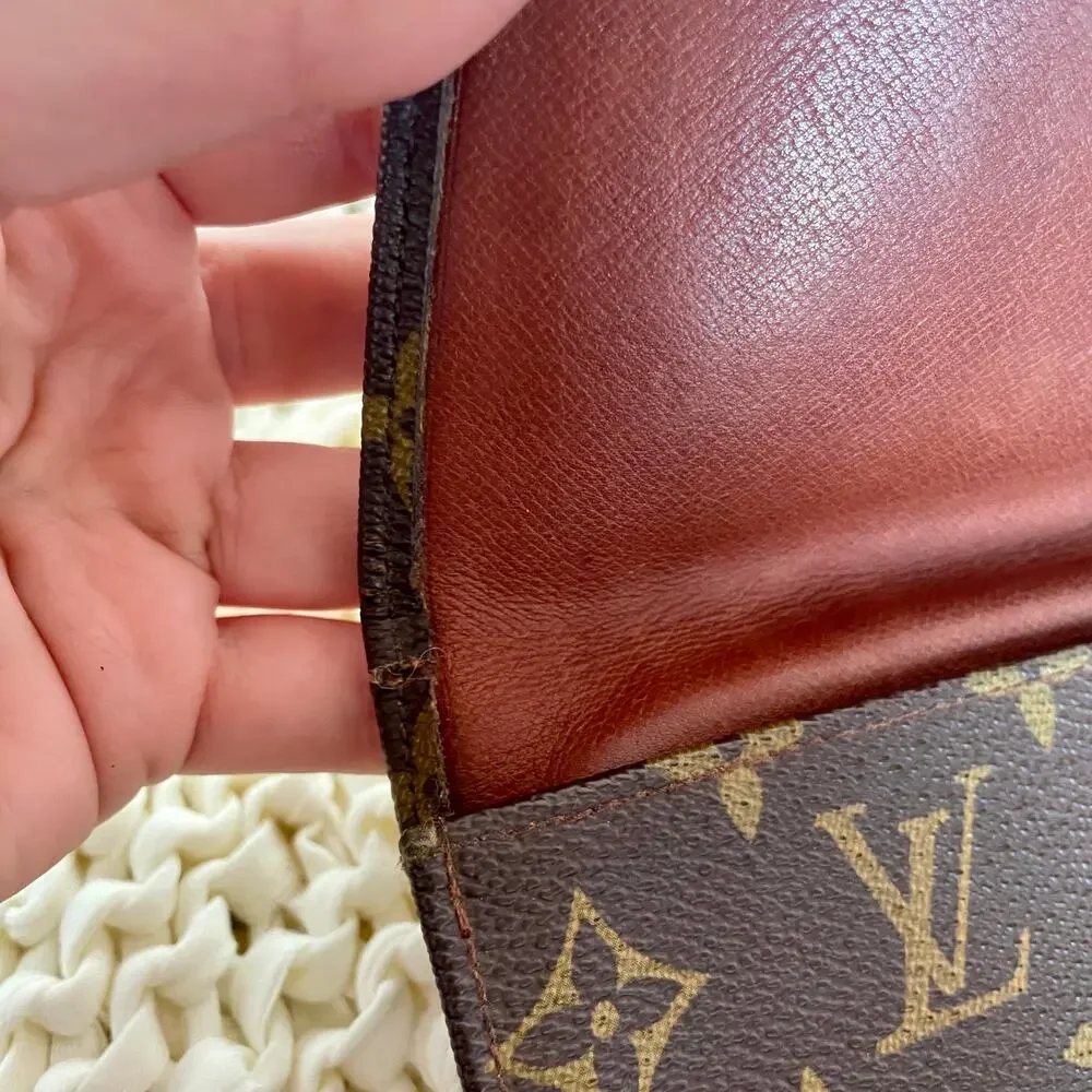 Louis Vuitton Monogram Long Wallet Clutch Small Bag Bifold Brown Coated Canvas